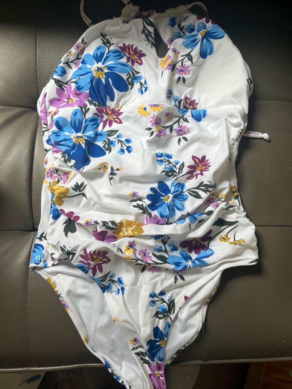 Cupshe halter tie back floral bathing suit